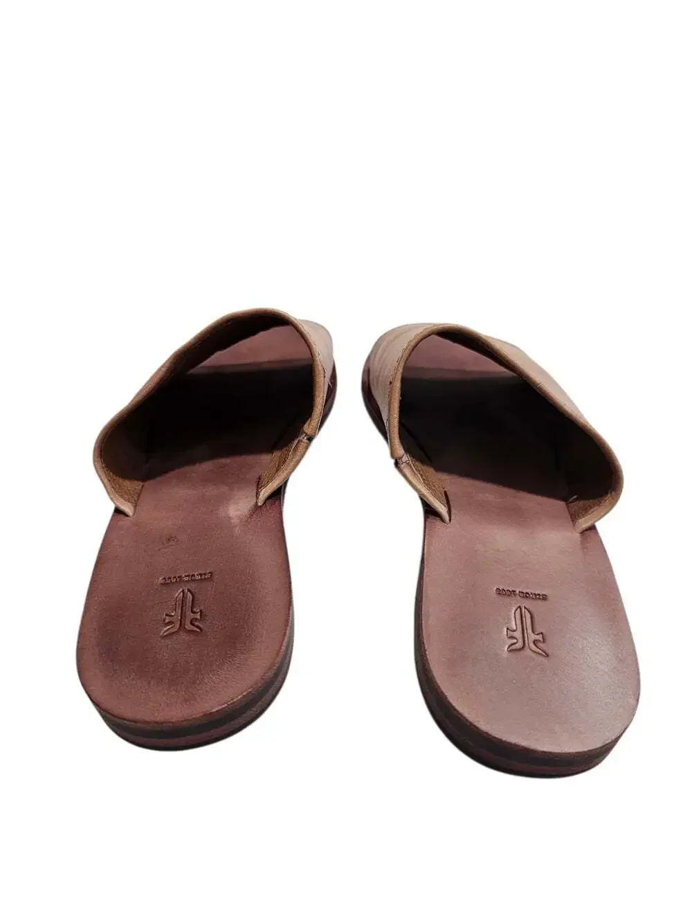 Frye Womens US 5.5 Tan Leather Slide Sandals Flat Casual Minimalist Shoe